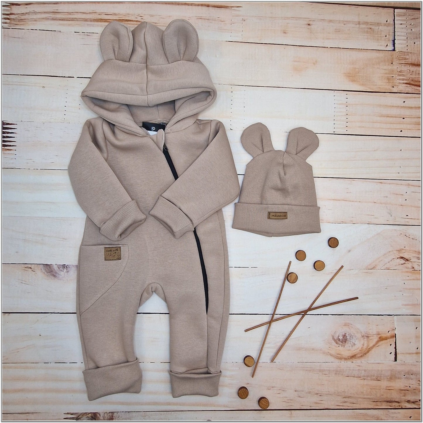 KAZUM vastag overál + sapka, rózsaszín