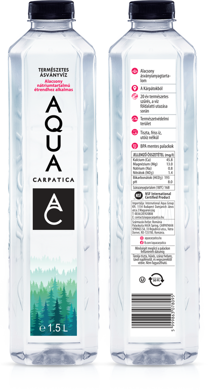 Aqua Carpatica tiszta ásványvíz kárpátok nuvielle 1,5l