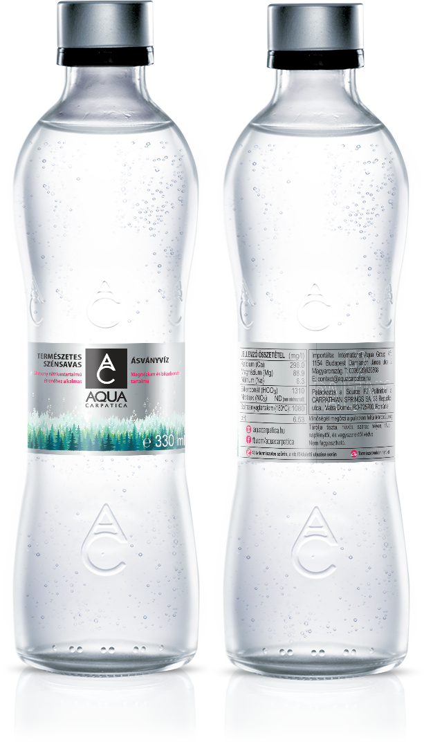 aqua carpatica üveges természetesen szénsavas ásványviz nuvielle