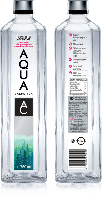 Aqua Carpatica 0,75l szénsavmentes alacsony nátriumtartalmú üveges ásványvíz