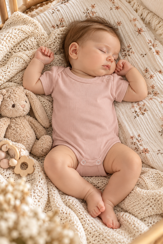 Rövid ujjú body (Dusty pink)