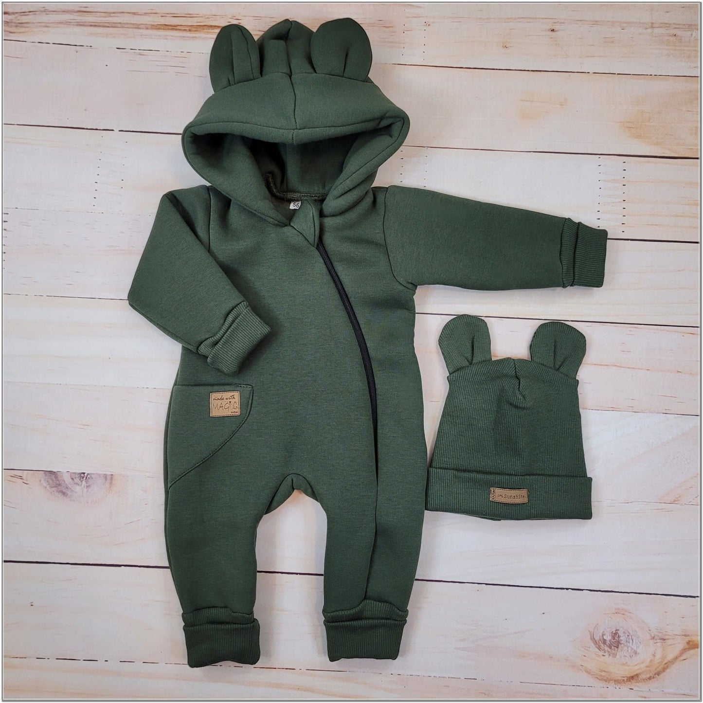 KAZUM vastag overál + sapka, rózsaszín