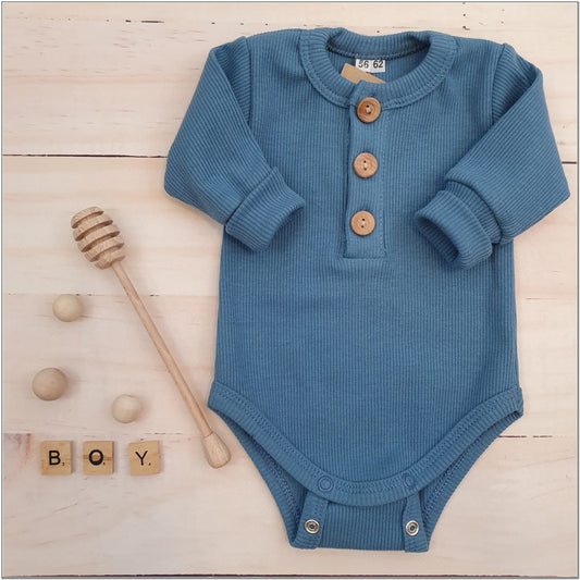 Hosszú ujjú body (acélkék)