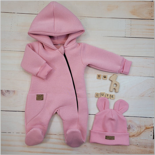 KAZUM vastag overál + sapka, rózsaszín