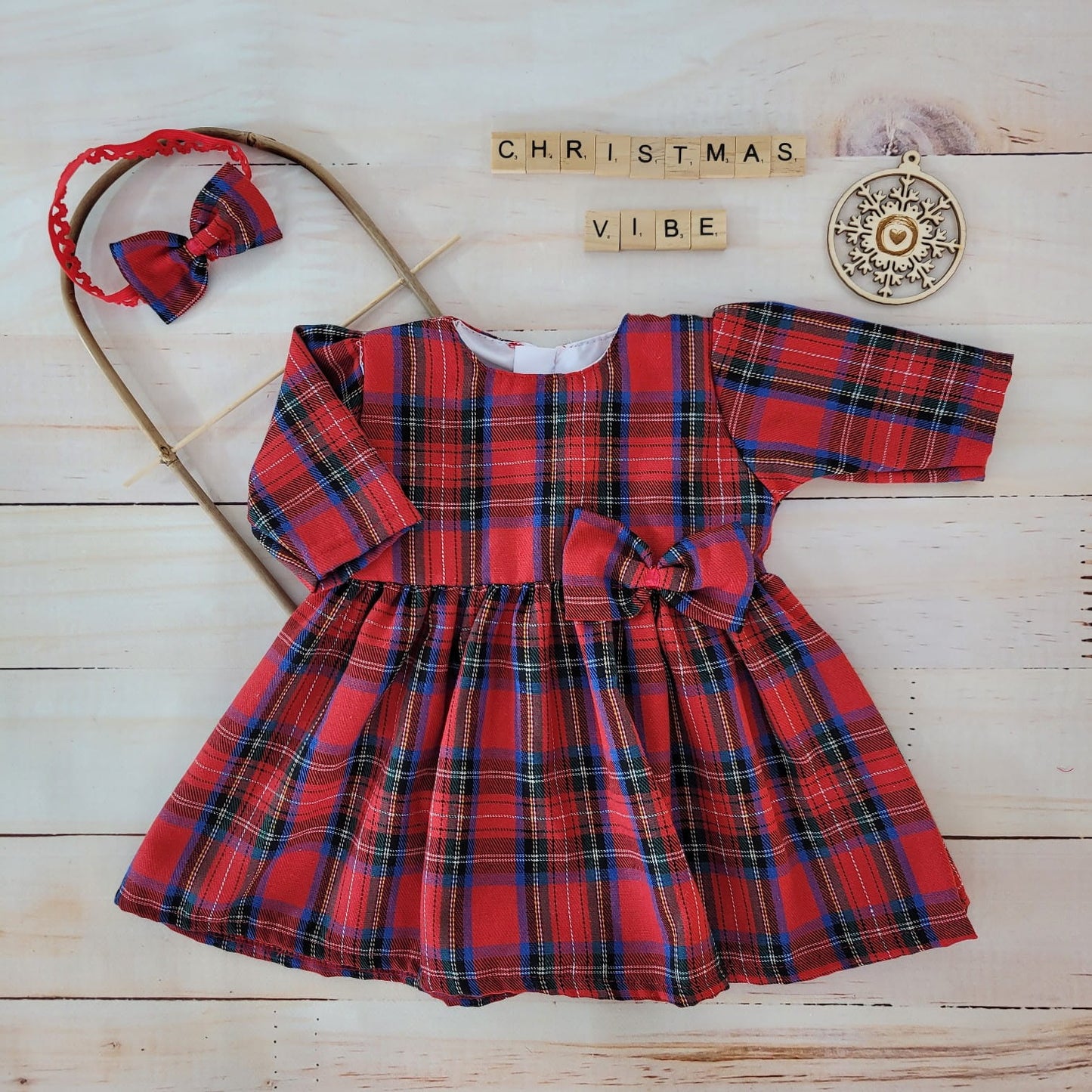 Alkalmi ruha fejpánttal, kockás