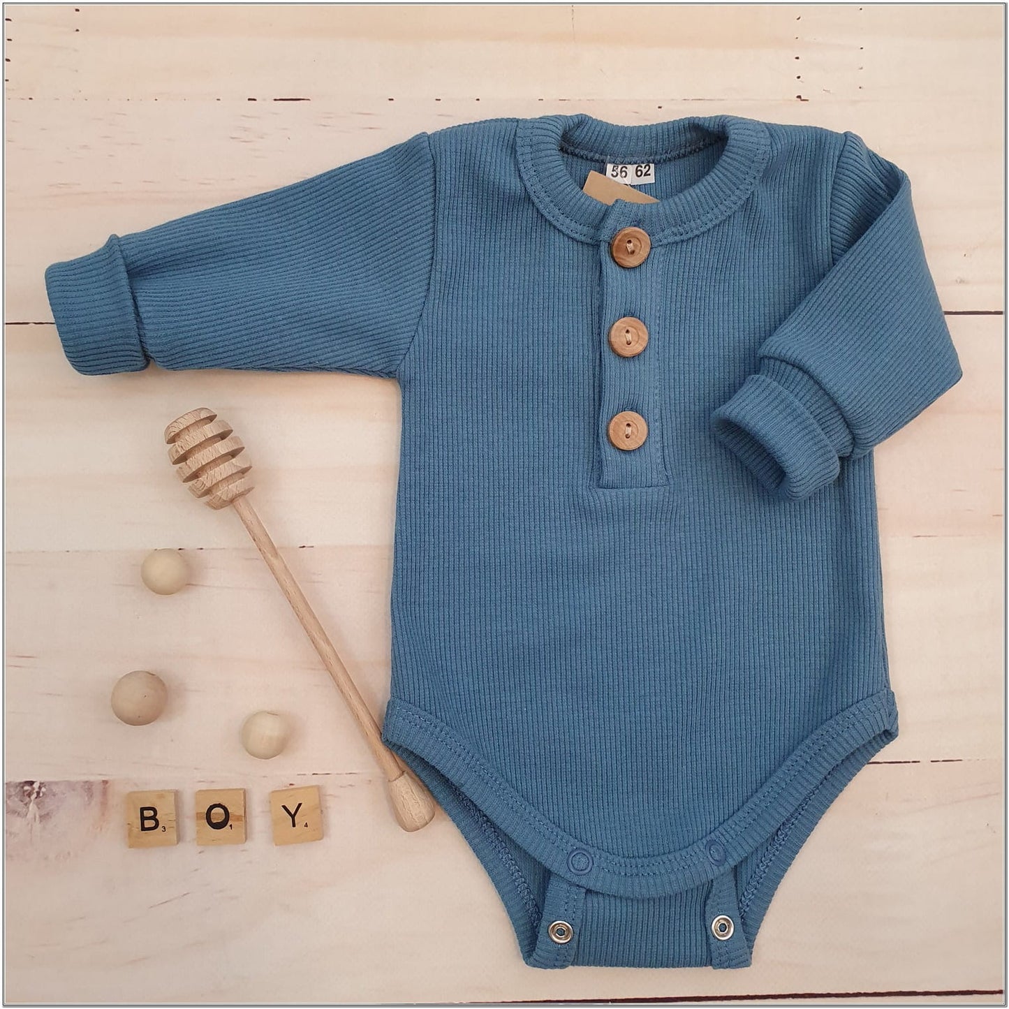 Hosszú ujjú body (acélkék)