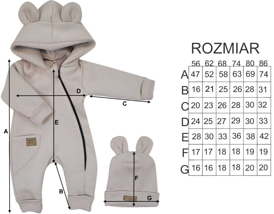 KAZUM vastag overál + sapka, rózsaszín