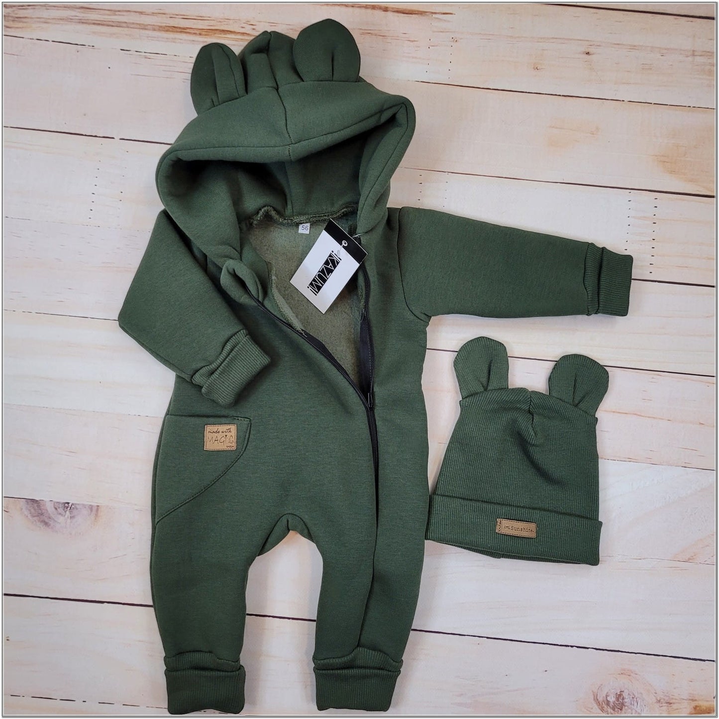 KAZUM vastag overál + sapka, rózsaszín