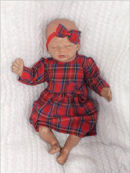 Alkalmi ruha fejpánttal, kockás