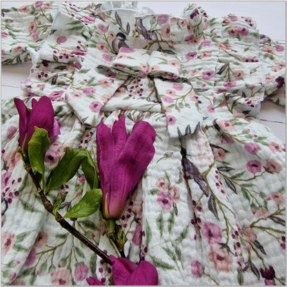 Muszlin ruha fejpánttal, fehér