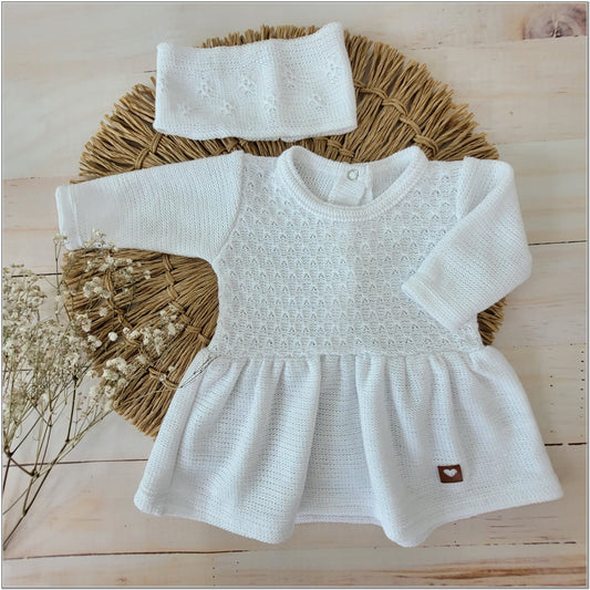 Alkalmi ruha fejpánttal (56-86), fehér