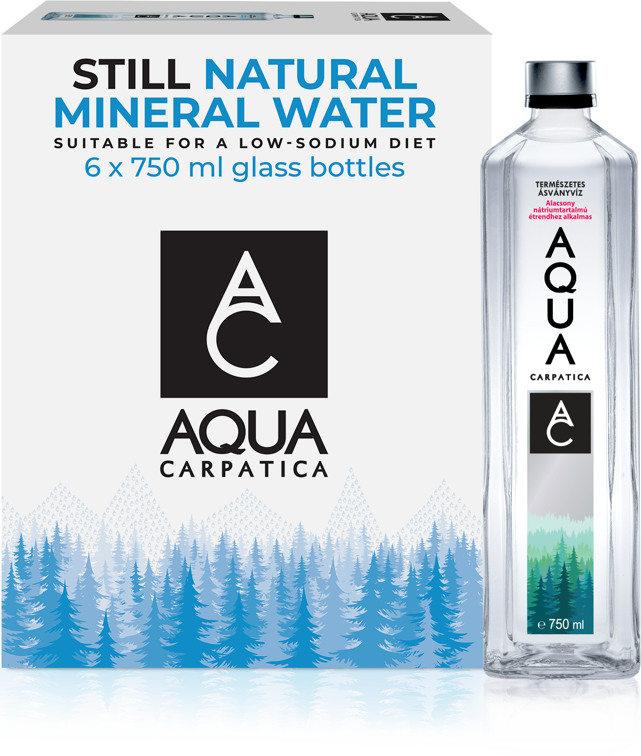 aqua carpatica 0,75L mentes ásványvíz üveg