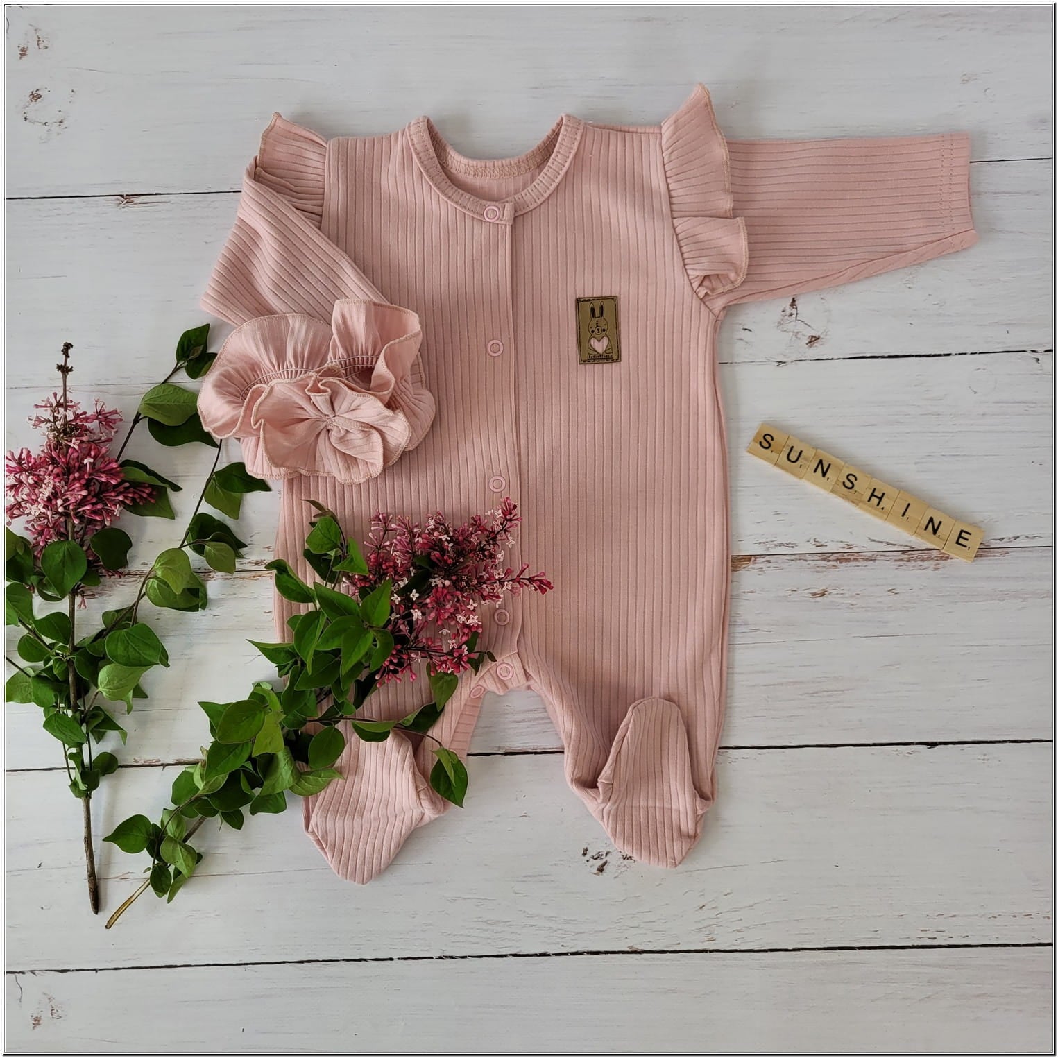 Rózsaszín bordázott rugdalózó-Nuvielle