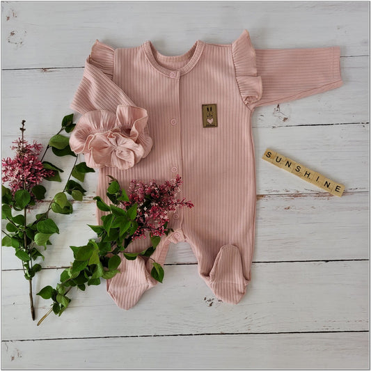 Rózsaszín bordázott rugdalózó-Nuvielle